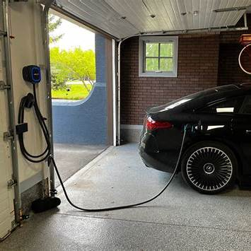 Free stock photo of an EV charging in a garage